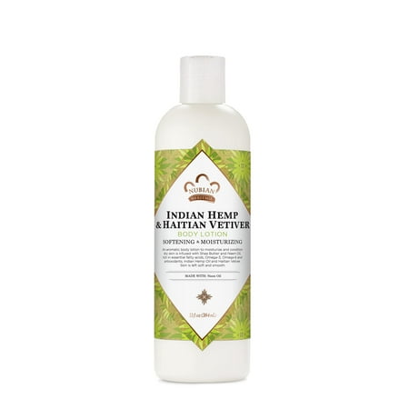 Nubian Heritage Body Lotion Indian Hemp & Haitian Vetiver For All Skin Types Made With Fair Trade Shea Butter, 13 Oz