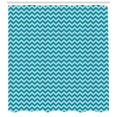 thumbnail image 3 of Ambesonne Chevron Shower Curtain, Sea Colored Zigzags, 69"Wx84"L, Teal Pale Blue, 3 of 3