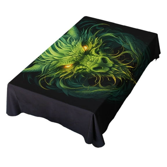 JSTEL Green Dragon Table Cloth Square 54 x 54 Inch Tablecloth Anti Wrinkle Table Cover for Dining Kitchen Parties