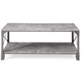 thumbnail image 1 of Hodedah 47.2 inch Wide 2 Tier Metal Frame Wood Top Coffee Table in Gray Finish, 1 of 2
