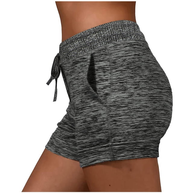Amzcrzy Womens Shorts Gym Shorts Spring Summer Solid Color Pockets Yoga Drawstring Outwear Sports Shorts For Women Shorts Women Running Shorts Women Athletic Shorts Women Plus Size Shorts