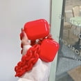 thumbnail image 1 of Étui pour AirPods 1/2 - Étui de Protection Souple, Mignon et Unique avec Chaîne de Poignet pour Étui de Recharge Sans Fil AirPods Compatible avec AirPods pour Filles, Ados, Enfants (Rouge), 1 of 5