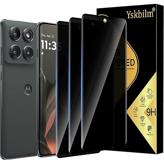 (3 Pack) for Motorola moto Edge 2025 Privacy Screen Protector,Anti-Spy Tempered Glass 9H Hardness Film for Motorola Edge (2025), Anti-Scratch Case Friendly