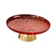 thumbnail image 4 of Frutero redondo con base, ideal para decorar mesa, cocina, encimera u oficina. Rojo y dorado, 4 of 9