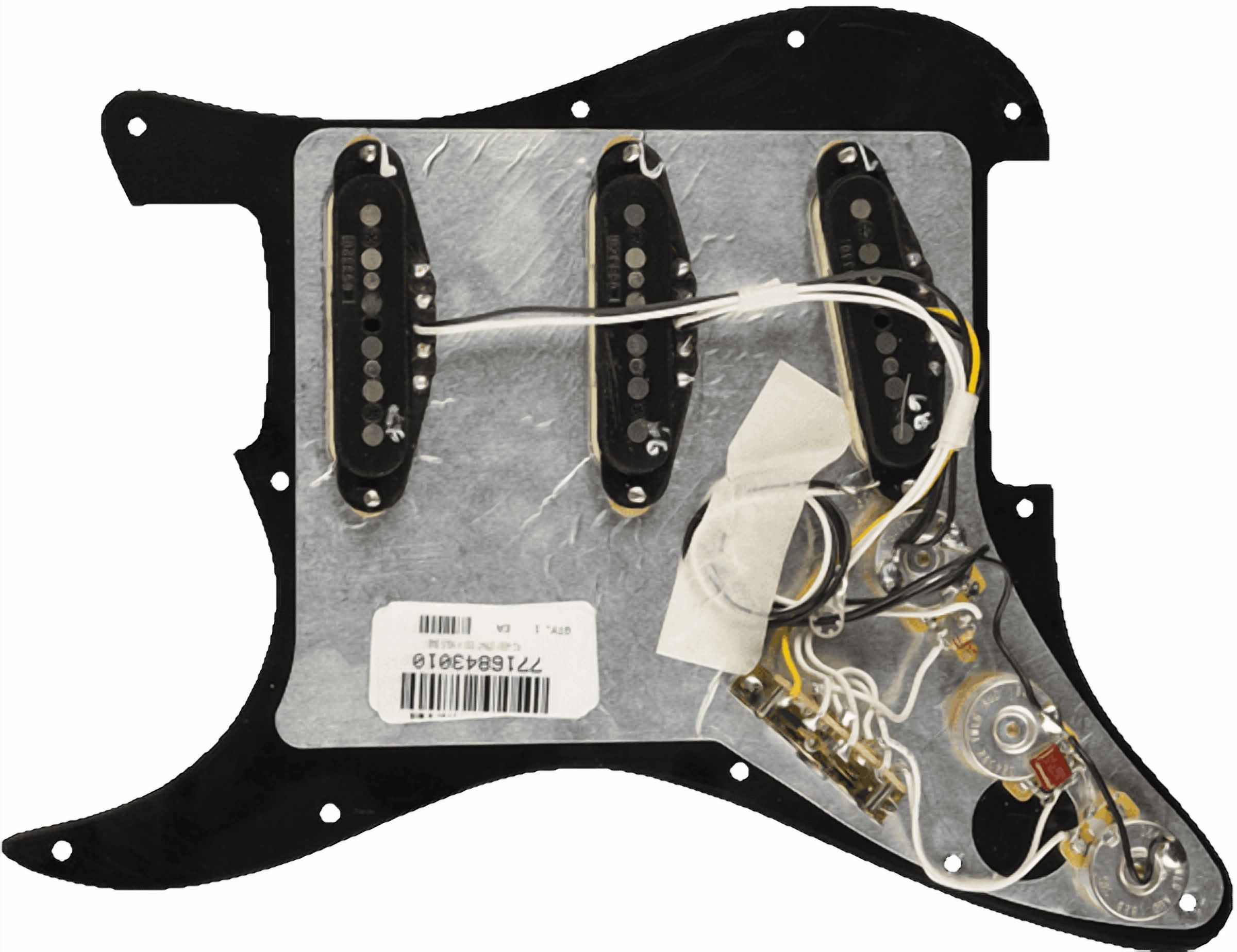 Fender Vintage Noiseless SSS Pre-Wired Stratocaster Pickguard, 11-Hole, Black