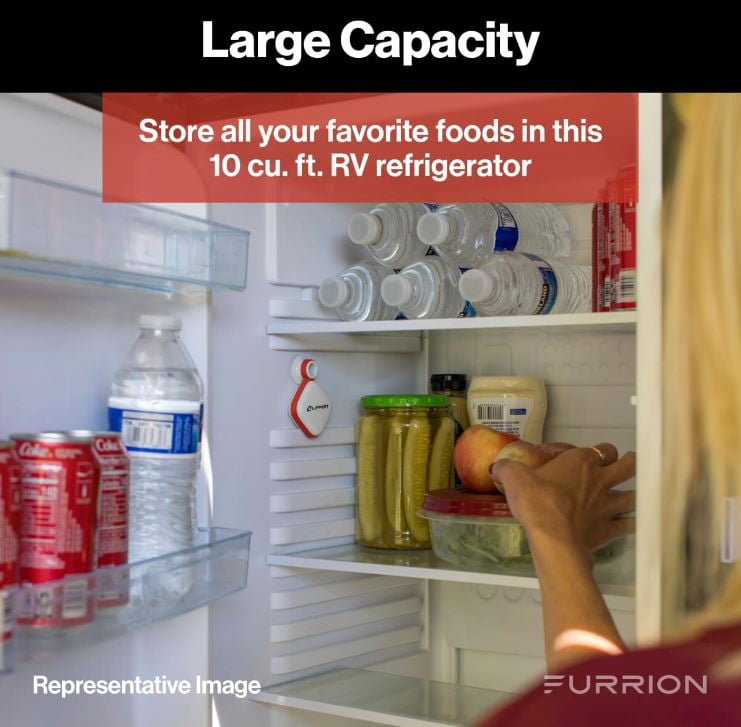 Furrion 2021123808 Arctic 12V RV Refrigerator - 10 cu. ft, Left Hinge, Framed Black