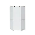 thumbnail image 3 of Corner Wardrobe Closet Organizer with 2 Hanging Rails & Shelves, Open Style Clothes Storage Cabinet for Bedroom, Space-Saving Household Polygon Wooden Armoire, White, 3 of 9