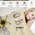 thumbnail image 3 of Nawypu Custom Bee Throw Blanket for Girls Lap Size Soft Fuzzy Plush Throws Gift - Light Yellow Cute Blanket for Couch &amp; Office, 3 of 6