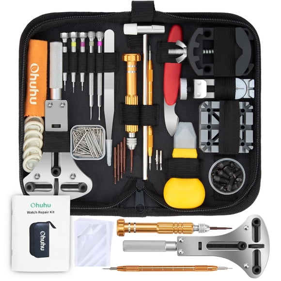 Watch Repair Kit, Ohuhu 192 PCS UPGRADED Heavy Duty Watch Link Removal Battery Replacement Band Tool Kit, Watch Back Remover Tool