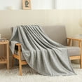 thumbnail image 3 of JML Twin Size Bed Blanket Set(60"x80") with 1 Sham - 2 Piece Knit Fuzzy Heather Jersey Blanket, 3 of 6