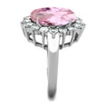 thumbnail image 4 of High polished (no plating) Stainless Steel Ring with Synthetic Synthetic Glass in Rose for Women Rose Stone Color Style TK3676 Size 9, 4 of 4