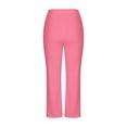 thumbnail image 6 of WMTBSRSW Teen Girls High Waisted Dress Pants Kids School Uniform Slacks with Pockets Casual Straight Leg Trousers Pink 6-7Years, 6 of 7