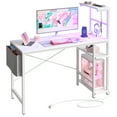 thumbnail image 1 of Bestier 44 inch LED Gaming Desk with Outlets Computer Desk with Storage Shelves Adults, 1 of 10