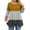Tops-Yellow, variant on Gamivast Womens Plus Size Tops 3/4 Sleeve Color Block Oversized Tunic Shirts Holiday Casual Crew Neck Asymmetric Hem Blouse Summer Spring Outfits