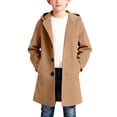 thumbnail image 2 of JIAYUE Girls Outerwear Coats Long Sleeve Spring Autumn Button Down Hooded For Boys Classic Trench Style For Stylish Kids Jacket, 2 of 7