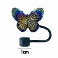 thumbnail image 3 of 1 Pcs Trendy Butterfly Lid, Butterfly Bow Straw Topper,Reusable Tumbler Accessories Compatible with 10mm Straw,Funny Gifts Suitable for Women, Innovative Drinking Experience Material (Black)(Black), 3 of 4