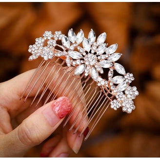 Rhinestone Bride Wedding Hair Piece Leaf Hair Comb Crystal  display picture 3