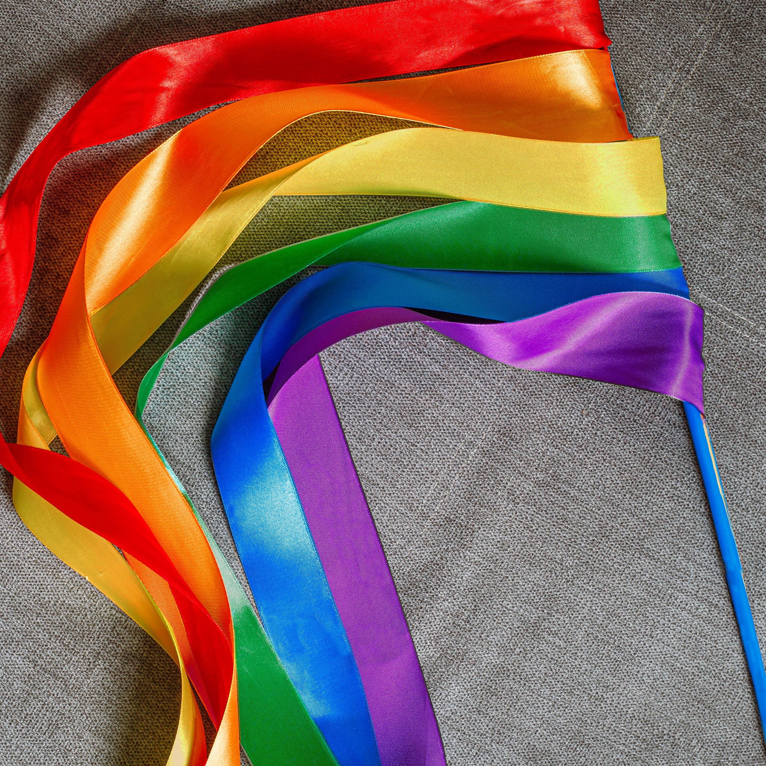 Rainbow Single Faced Satin Ribbon, 6 Colors, 7/8" x 600 Yards by Gwen Studios