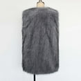 thumbnail image 7 of Women's Faux Fur Vest Shaggy V Neck Long Coat Winter Warm Coats Outerwear Dark Gray S, 7 of 7