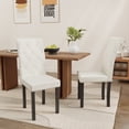thumbnail image 5 of DONICK Rolled-Up High-Back Upholstered Dining Chairs With Tufted Solid Wood Legs Nailhead Trim For Home,Restaurant,Dining Room(Beige,Set of 6), 5 of 14