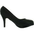 thumbnail image 2 of KISS & TELL VALONIA-18 Women's Glitter Round Toe Slip On Stiletto Pumps, 2 of 4