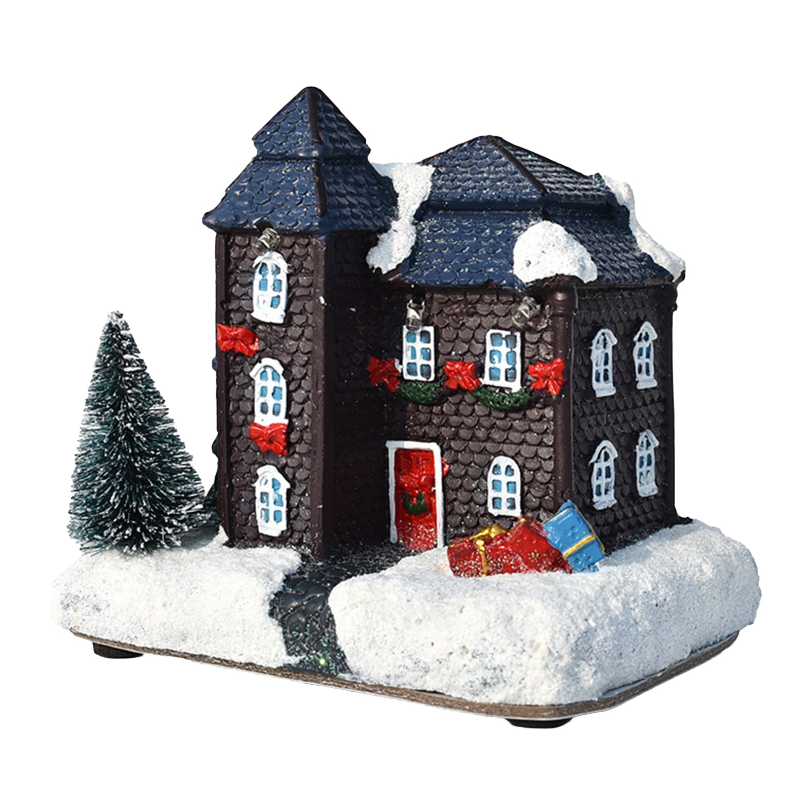 Details about   Snow House Display Mold Home Christmas Decor Luminous LED Light Ornament 