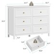 thumbnail image 2 of DIYART 6 Drawer Dresser for Bedroom, 41" Wide Large Chest of Drawers with Golden Handles, Modern Modern Bedroom Storage Dresser for Closet and Living Room, White, 2 of 7
