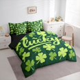 thumbnail image 3 of Feelyou Green Lucky Shamrock Bedding Comforter Set 7pcs, Spring Plant King Bedding Sets, 3 of 8