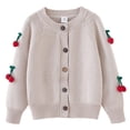 thumbnail image 2 of Mikilon Red Sweaters for Kids Size 4-8 Years Comfortable Flowers Long Sleeve Cardigan Sweaters Chirstmas Day Casual Round Neck Cute Clothes, 2 of 3