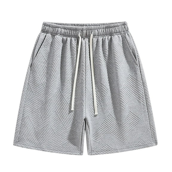 successthop Workout Shorts Men Big Mens Drawstring Bottoms Oversized Shorts Summer Holiday Clothes with Pockets Gray 4XL