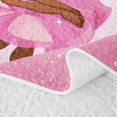 thumbnail image 5 of Erosebridal Glitter Ballerina Print Quilt King,Pink Dancer Stars Bow King Coverlet Set For Girls,3pcs, 5 of 7