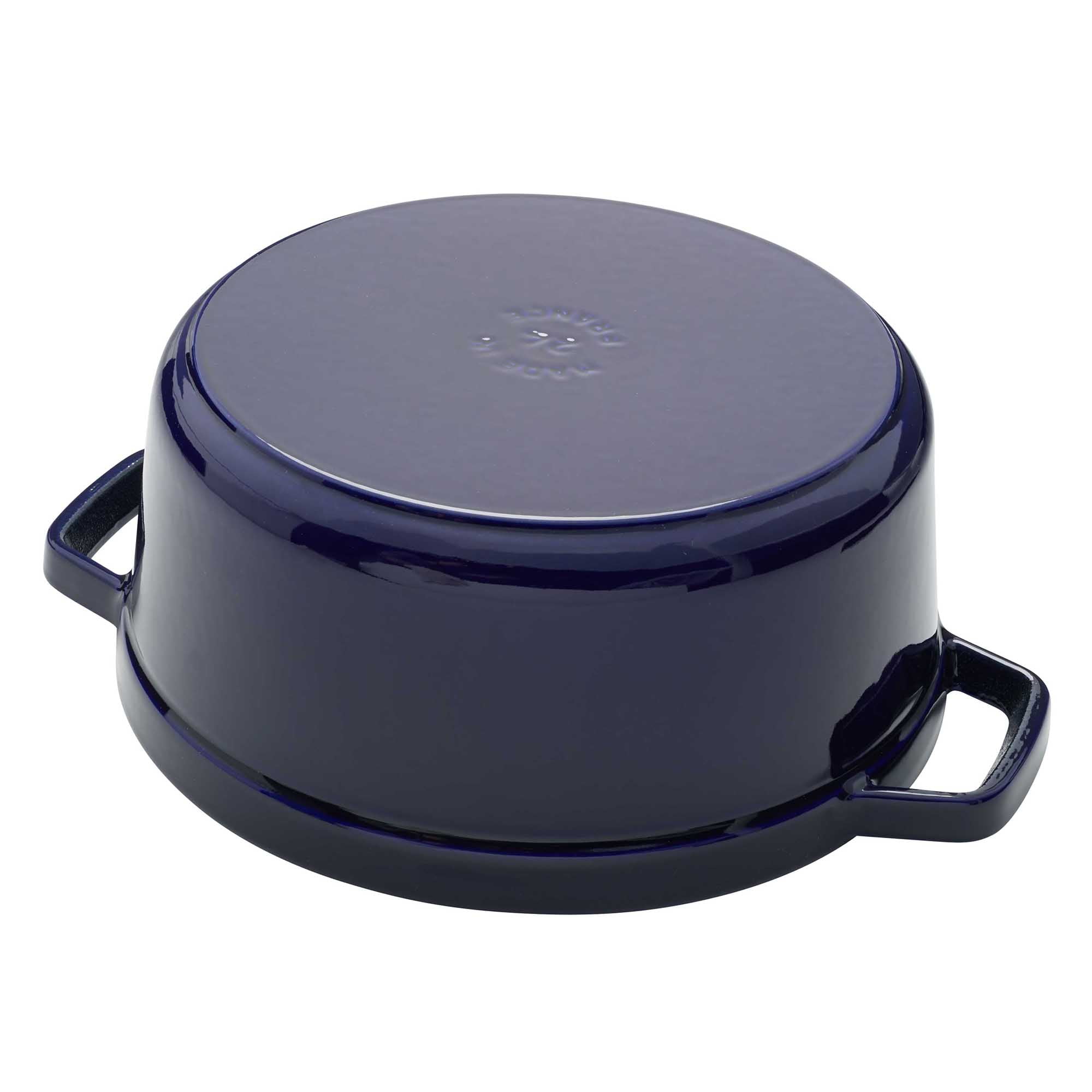 Staub Cast Iron 4-qt Round Cocotte with Glass Lid - Graphite Grey 