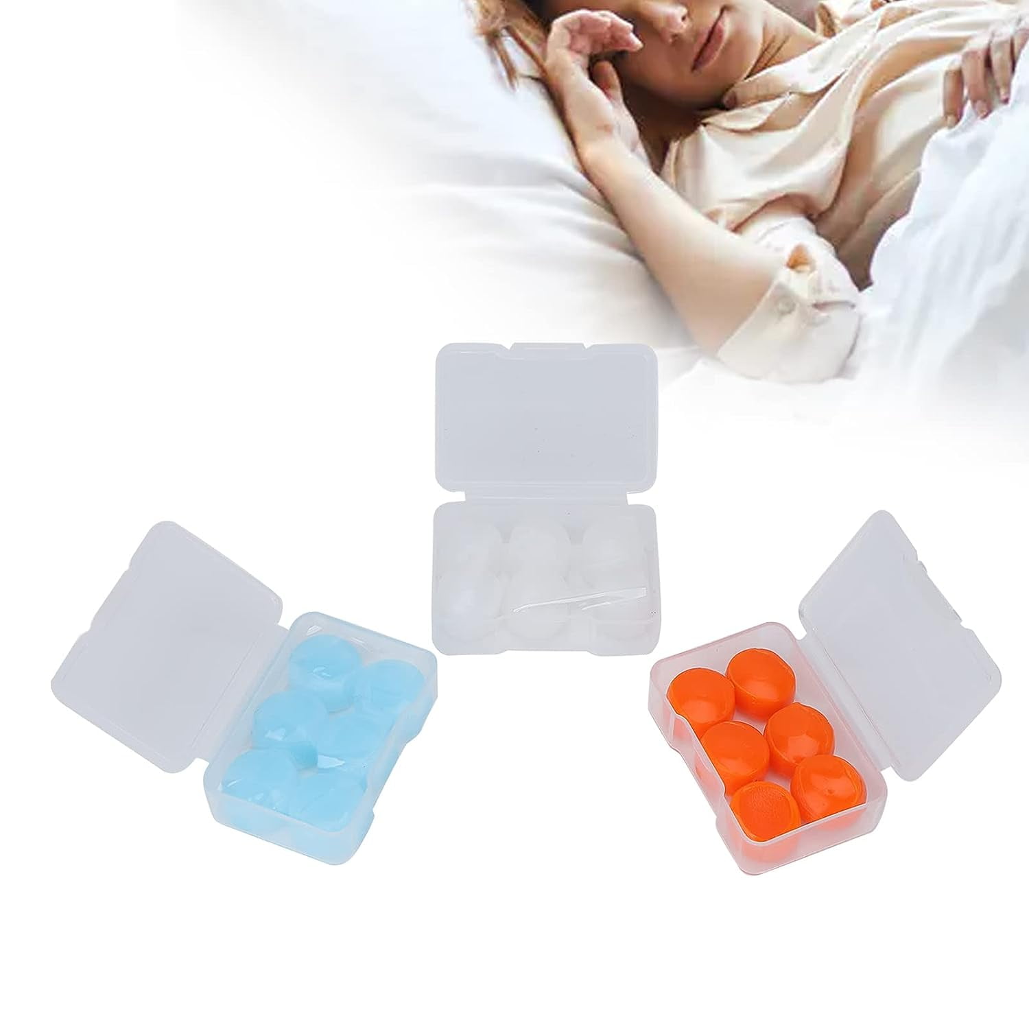 9 Pairs Silicone Sleep Earplugs, Noise Canceling Noise Reduction