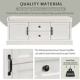 thumbnail image 6 of Canddidliike Wood Cushion Entryway Bench with Storage Drawers and Cabinets, White, 6 of 8