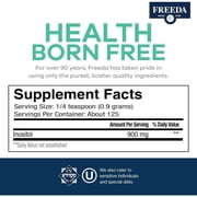 Inositol Powder for Hormonal Balance & Mood Support – Freeda Myo-Inositol Supplement – Pure Vitamin B8 for Women & Men – Kosher, Vegan, Non-GMO – 900 mg per Serving – 4 oz