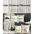 thumbnail image 3 of Yidarton Christmas Pillowcase White Car Sofa Holiday Cushion Cover Elk Pattern Pillow Case Household Items, 3 of 6
