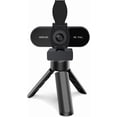 thumbnail image 1 of 1080P HD Webcam with Microphone, Noise Cancellation, Privacy Cover, Wide-Angle Lens, Auto Light Correction, Plug &  USB Webcam for Laptop, Desktop, PC, , Zoom, Skype, Streaming (1080p), 1 of 8