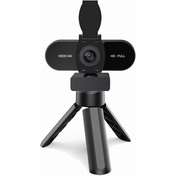1080P HD Webcam with Microphone, Noise Cancellation, Privacy Cover, Wide-Angle Lens, Auto Light Correction, Plug & USB Webcam for Laptop, Desktop, PC, , Zoom, Skype, Streaming (1080p)
