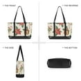 thumbnail image 6 of FORMRS Canvas Laptop Tote Bag for Women with 15.6" Computer Compartments Shoulder Handbag, Red Christmas Poinsettia, 6 of 7
