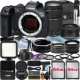 thumbnail image 1 of Canon EOS R7 Mirrorless Camera with RF-S 18-45mm + EF 75-300mm Lens + Mount Adapter + 2 Pack 64GB Memory Card + Case + ZeeTech Accessory, 1 of 9