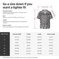 thumbnail image 7 of KLL 3d Black and White Chessboard Print Men's Shirt Short Sleeve Button Down Summer Cuba Beach Shirts- Small, 7 of 7