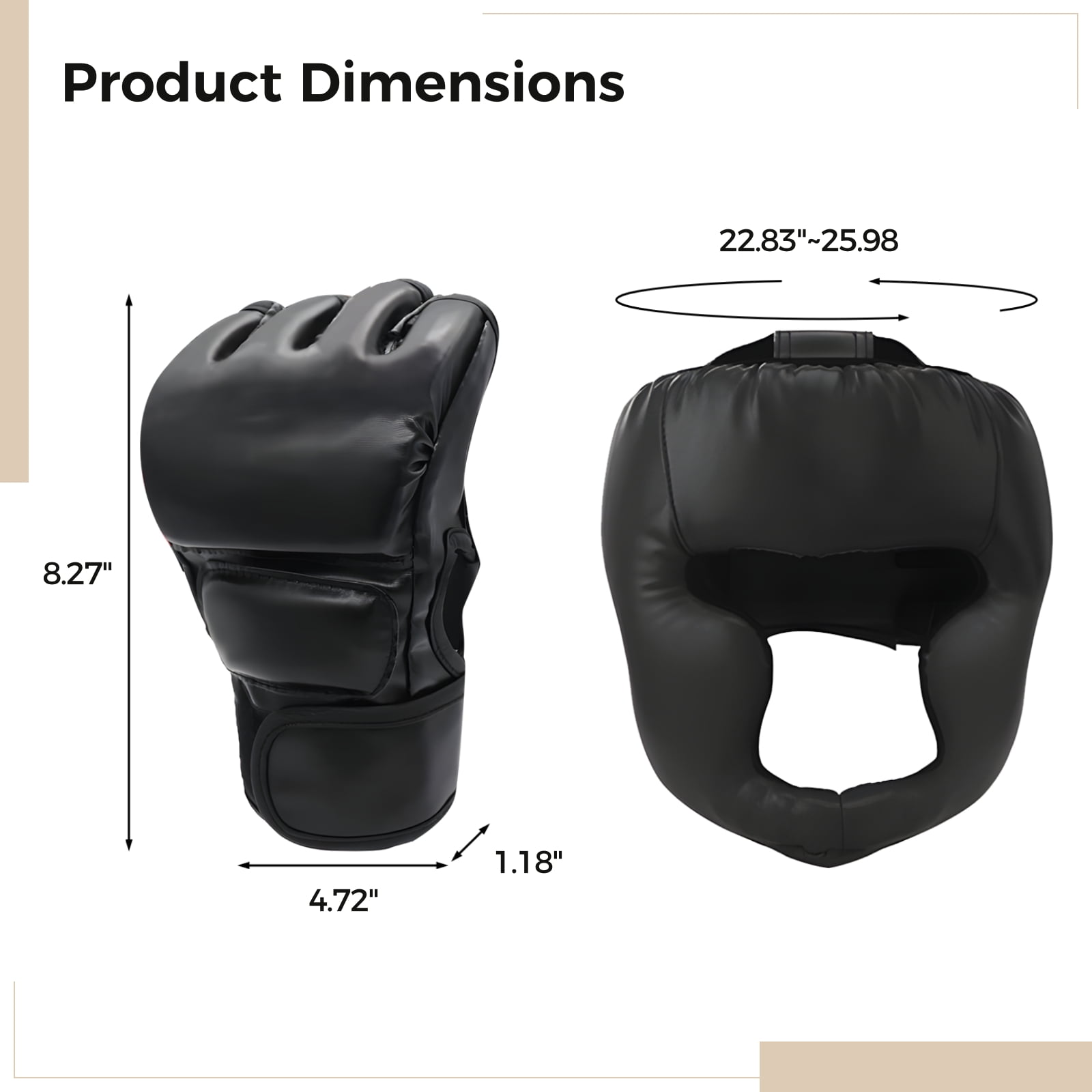 4Pcs Boxing Gloves and Headgear Set for Adults, 2 Pairs Sparring Gloves & 2 Full Face Headgear, PU Leather Protective Training Gear for Men Women
