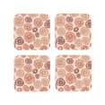 thumbnail image 2 of Kll Square Drink Coasters Set Of 4,Pu Leather Absorbent Coasters Set Decorative Coffee Cup Coasters Housewarming Gift For Home Decor-Mushrooms2, 2 of 9