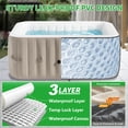 thumbnail image 2 of FICISOG Inflatable Hot Tub for 4 Person, Portable Blow Up Hot Tubs with 120 Bubble Jets, Square 60" W x 25" H Outdoor Inflatable Hot Tubs Spa - Coffee, 2 of 9
