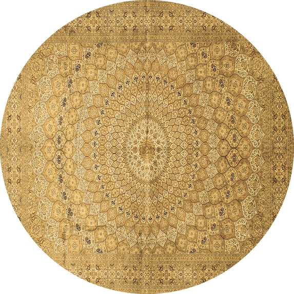 Ahgly Company Indoor Round Persian Brown Traditional Area Rugs, 7' Round