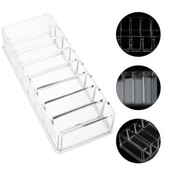 YOSADIER Transparent Acrylic Lipstick Storage Box 1Pack 21.5X8.7In Countertop Organizer For Cosmetics