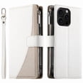thumbnail image 1 of Funda cartera GANGXUN para iPhone 16 Pro Max , cuero PU con tarjetero, cremallera, correa de mano, soporte y protección 981°, 1 of 6