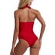 thumbnail image 3 of Traje de baño sin espalda, traje de baño con cuello en V para mujer, traje de baño para mujer diseñado para profesionales, 3 of 7