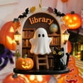 thumbnail image 3 of Seyotauo Halloween Spooky Ornament, Ghost 2D Flat Acrylic Ornament, Halloween Ghost Hanging Ornaments, Ghosts Book Lover, for Friends/Kids/Family, 3 of 6