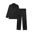 thumbnail image 2 of Onimisc Men Satin Silk Pajamas Sets Long Sleeve Sleepwear Button-Down PJs Sets Two-Pieces Loungewear with Pockets, 2 of 7